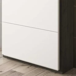 80x120x27 Schuhschrank in Weiß & Schwarzgrau - Burano