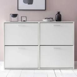 120x81x24 Schuhschrank mit 4 Klappen - Tudan