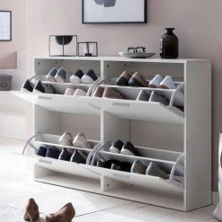 120x81x24 Schuhschrank mit 4 Klappen - Tudan