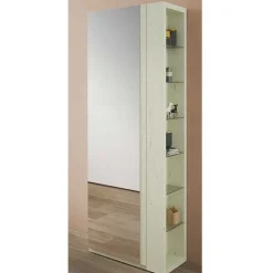 63x180x35 Schuhschrank mit Seitenregal & Spiegeltür - Bizkaia