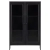 100x155x40 Schwarze Vitrine mit Doppeltür - Neptunus