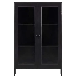 100x155x40 Schwarze Vitrine mit Doppeltür - Neptunus