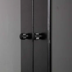 100x155x40 Schwarze Vitrine mit Doppeltür - Neptunus