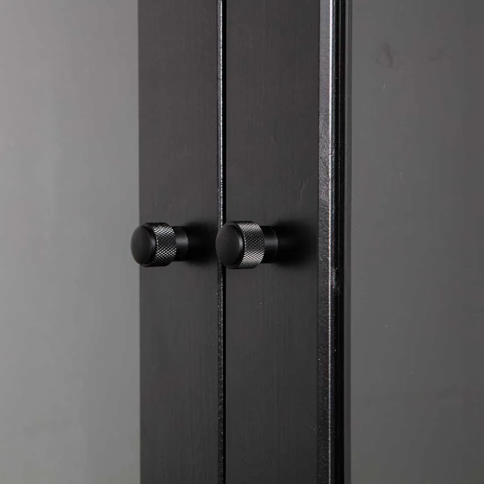 100x155x40 Schwarze Vitrine mit Doppeltür - Neptunus