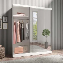 180x216x59 Schwebetürenschrank mit zwei Spiegeltüren - Jaines