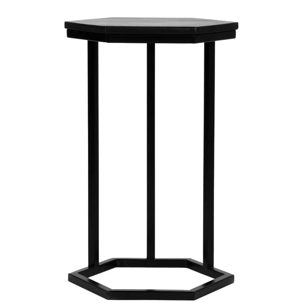 40x62x40 Sechseck Beistelltisch in Schwarz - Palium