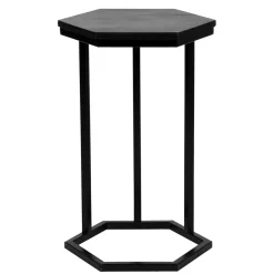 40x62x40 Sechseck Beistelltisch in Schwarz - Palium
