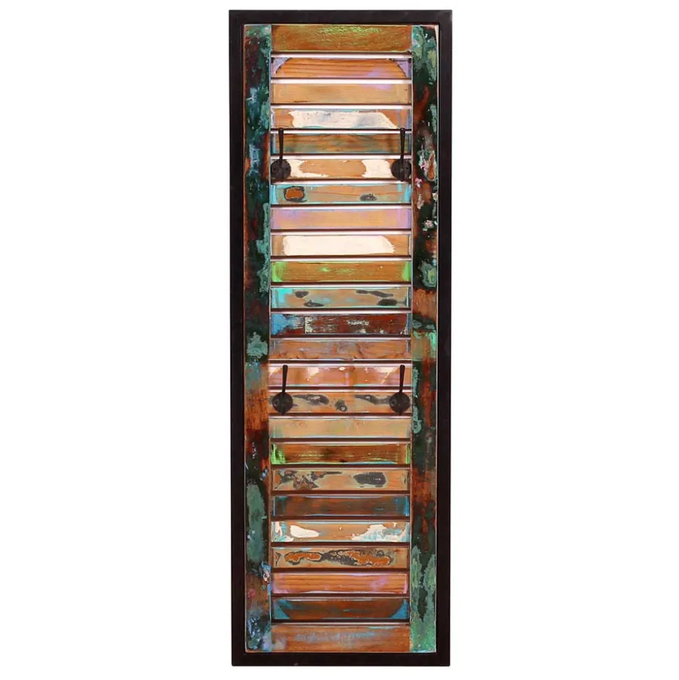 33x99x8 Shabby Chic Garderobenpaneel mit 4 Haken - Vosbadus