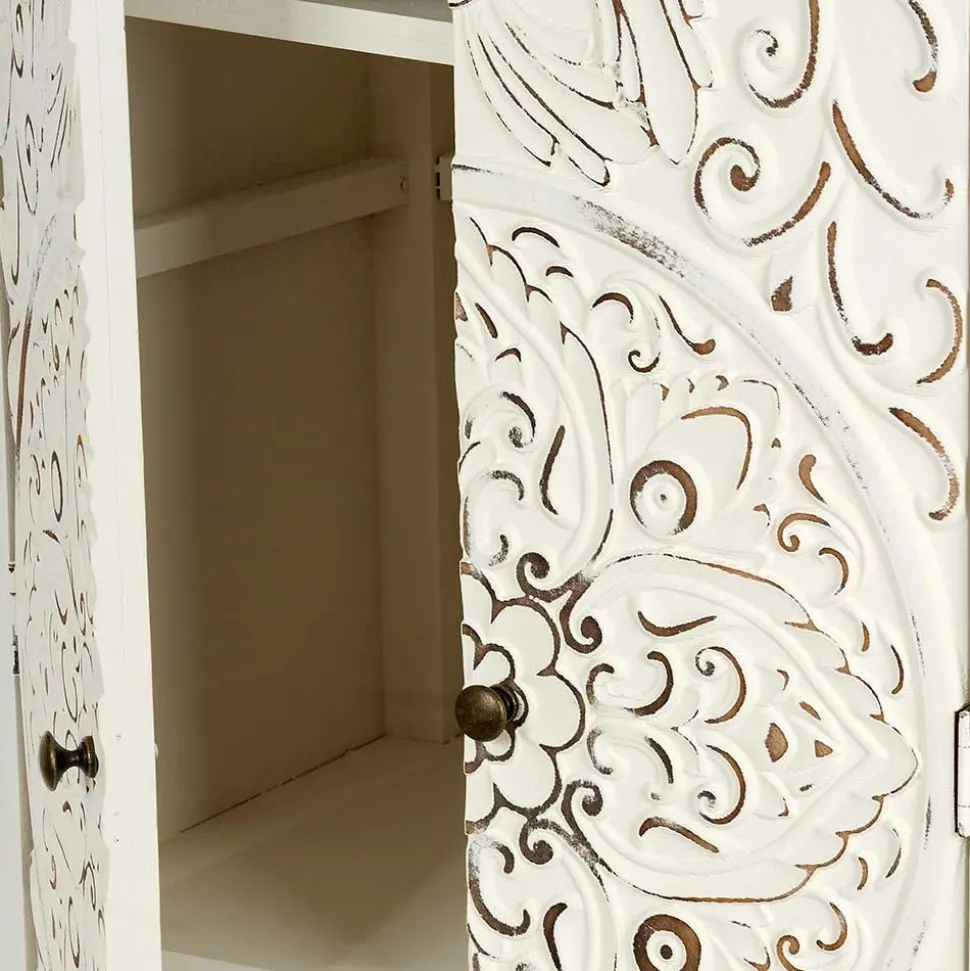 50x121x36 Shabby Chic Schrank mit Ornament Muster - Acacio