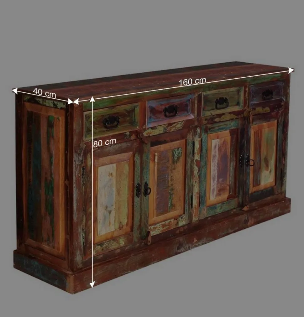 160x80x40 Shabby Chic Sideboard auf Sockel - Jamaica