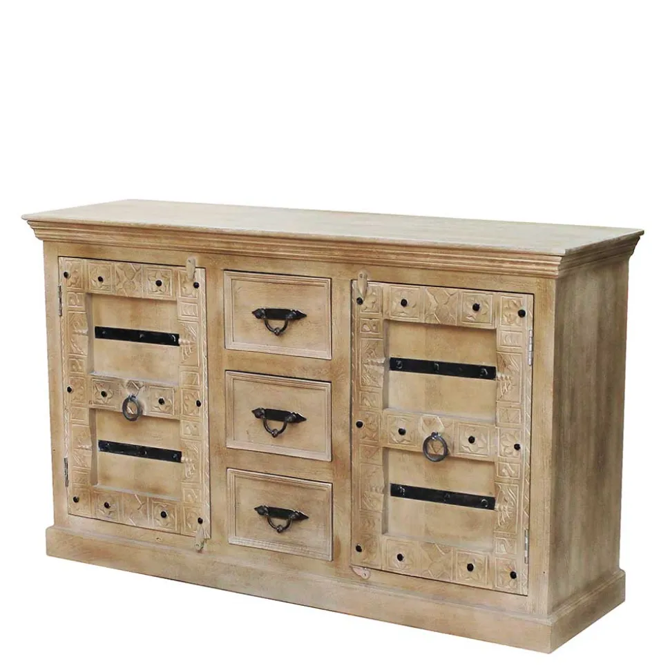 150x90x45 Shabby Chic Sideboard in Grey Wash - Abid