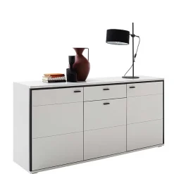 183x89x44 Sideboard in Weiß mit Schwarzgrau - Loazin