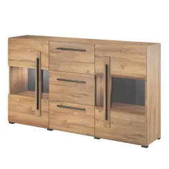 180x86x39 Sideboard mit Glaseinsätzen in Eiche NB - Aberdeen