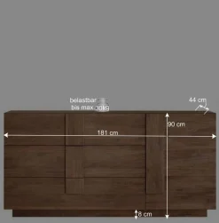 181x90x44 Sideboard mit sechs Schubladen & Tür - Basento