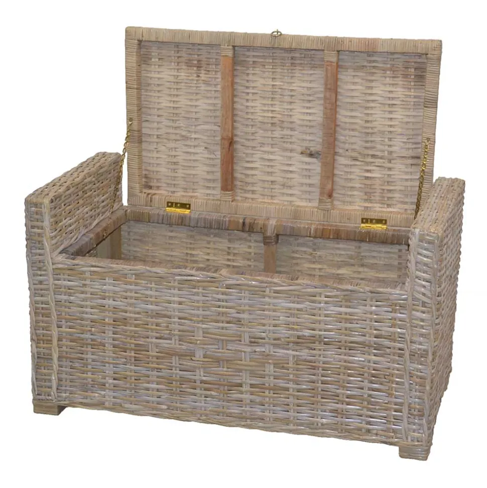 90x51x45 Sitztruhe aus Rattan Geflecht - Oleda