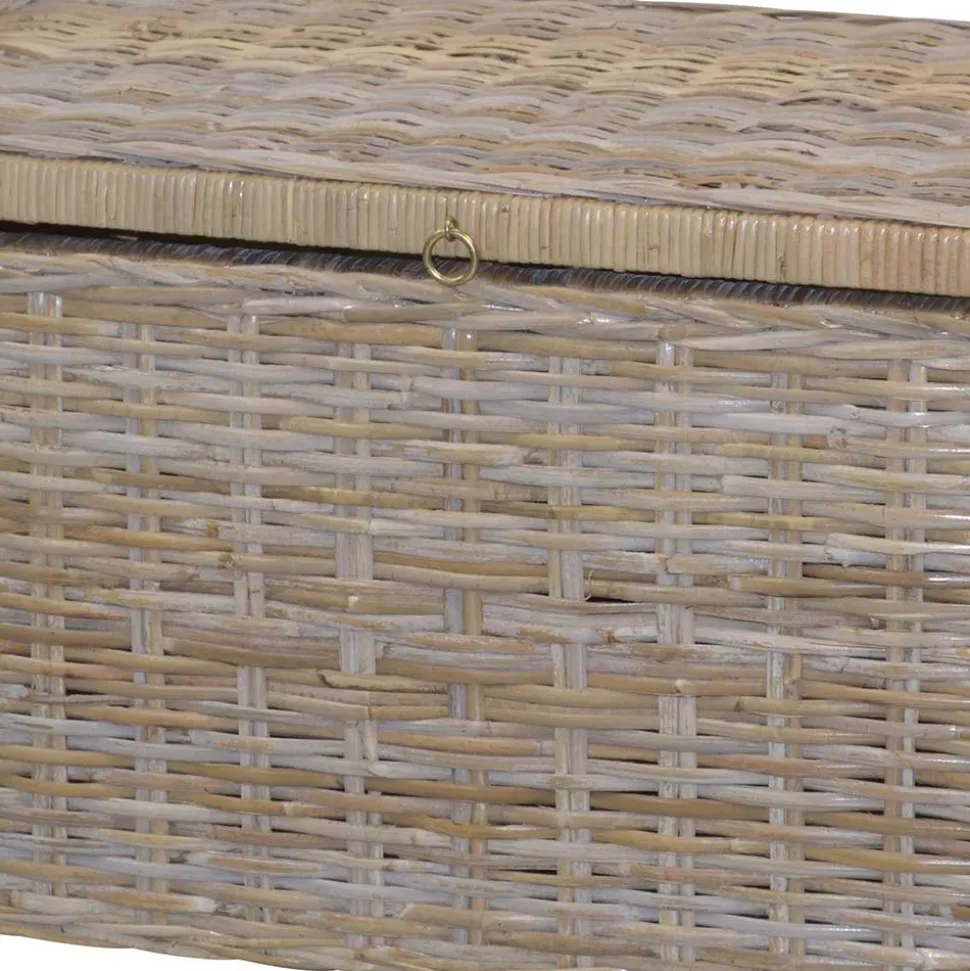 90x51x45 Sitztruhe aus Rattan Geflecht - Oleda