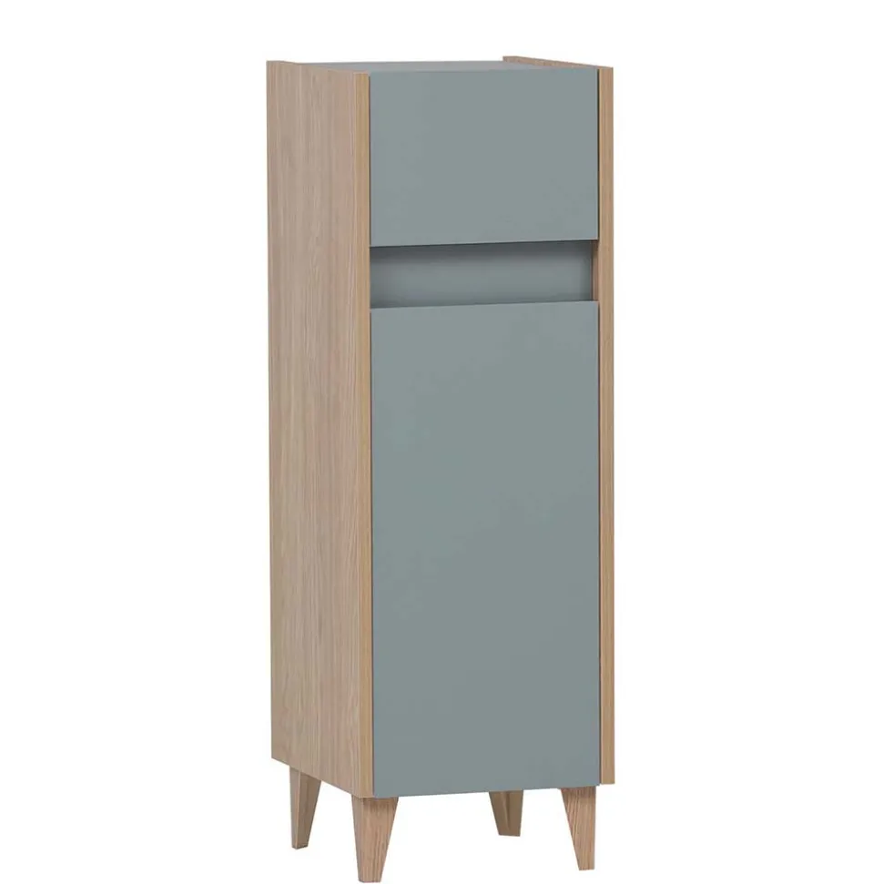 30x90x33 Skandi Bad Unterschrank in Hellblau - Settas