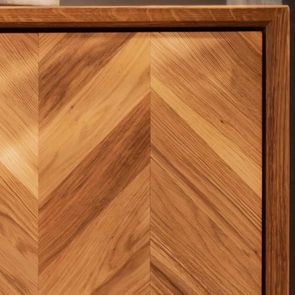 97x125x45 Skandi Highboard aus Wildeiche - Kerfa