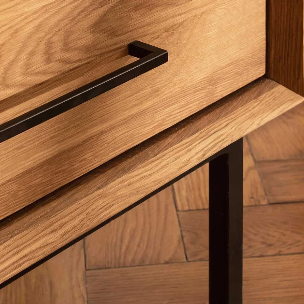 97x125x45 Skandi Highboard aus Wildeiche - Kerfa