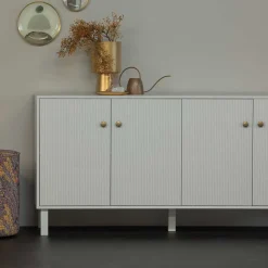 160x78x46 Skandi Sideboard 4-türig in Grau - Huvina