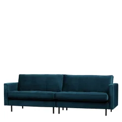 275x83x88 Sofa mit blauem Bezug aus Samt - Cumagon