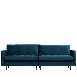 275x83x88 Sofa mit blauem Bezug aus Samt - Cumagon