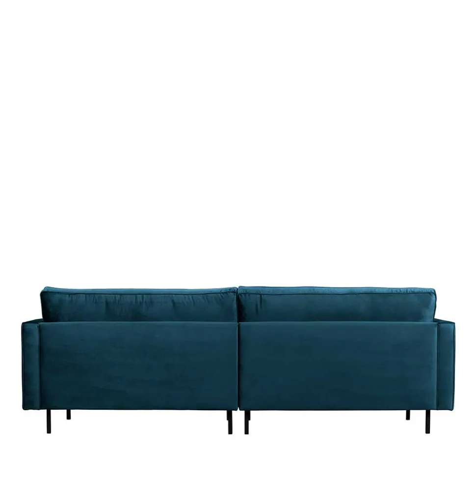 275x83x88 Sofa mit blauem Bezug aus Samt - Cumagon