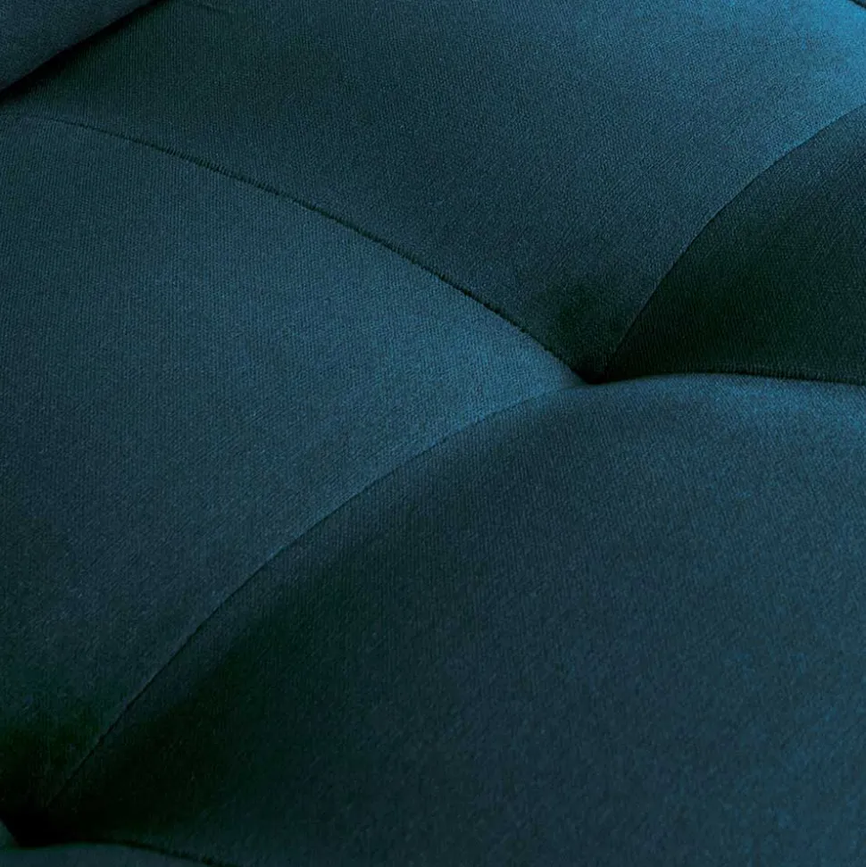 275x83x88 Sofa mit blauem Bezug aus Samt - Cumagon
