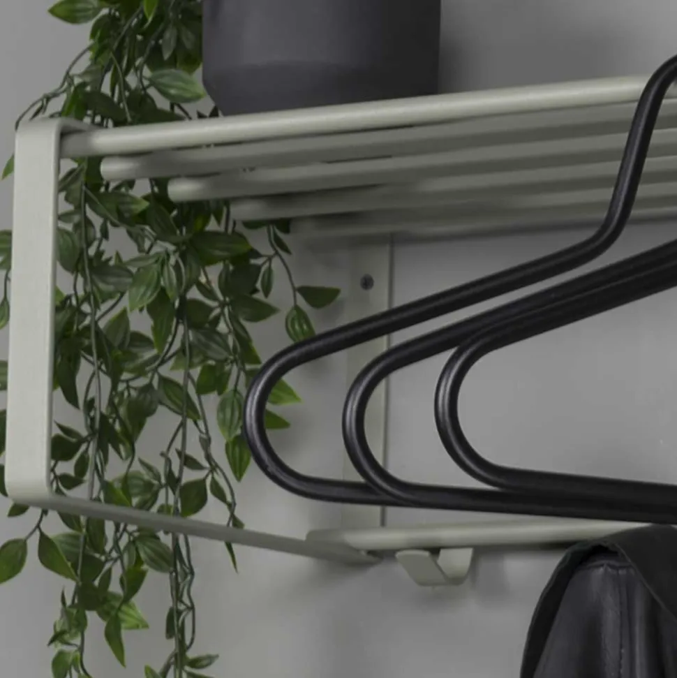 70x19x29 Stahlgarderobe in Graugrün lackiert - Itulian