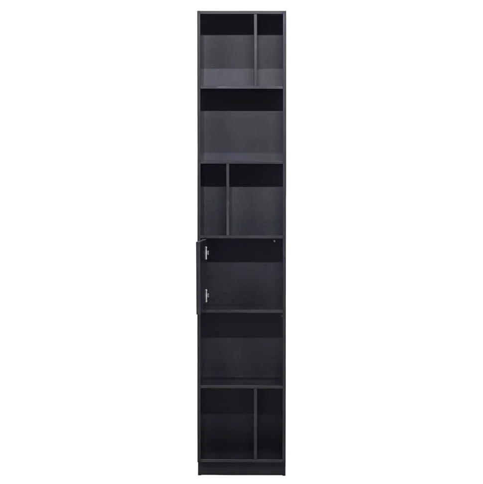 40x210x40 Standregal in Schwarz aus Kiefer - Niwidus