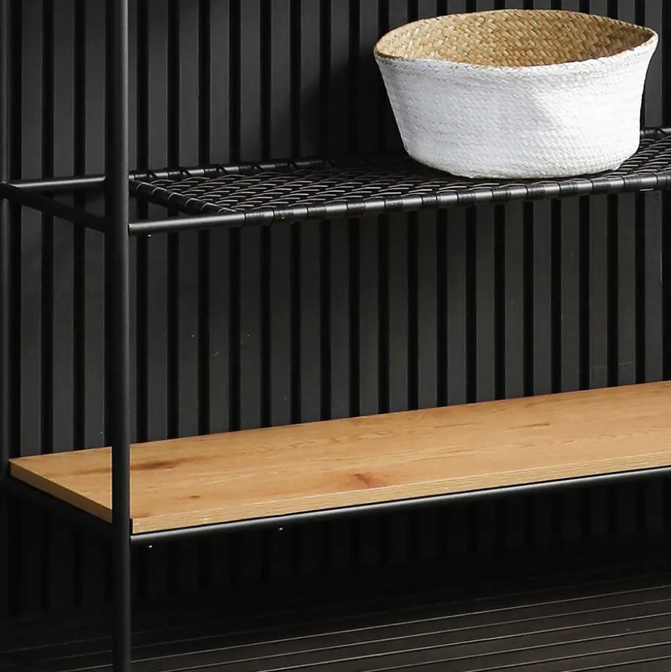 110x129x34 Standregal mit vier Ablagen in Natur - Zavias