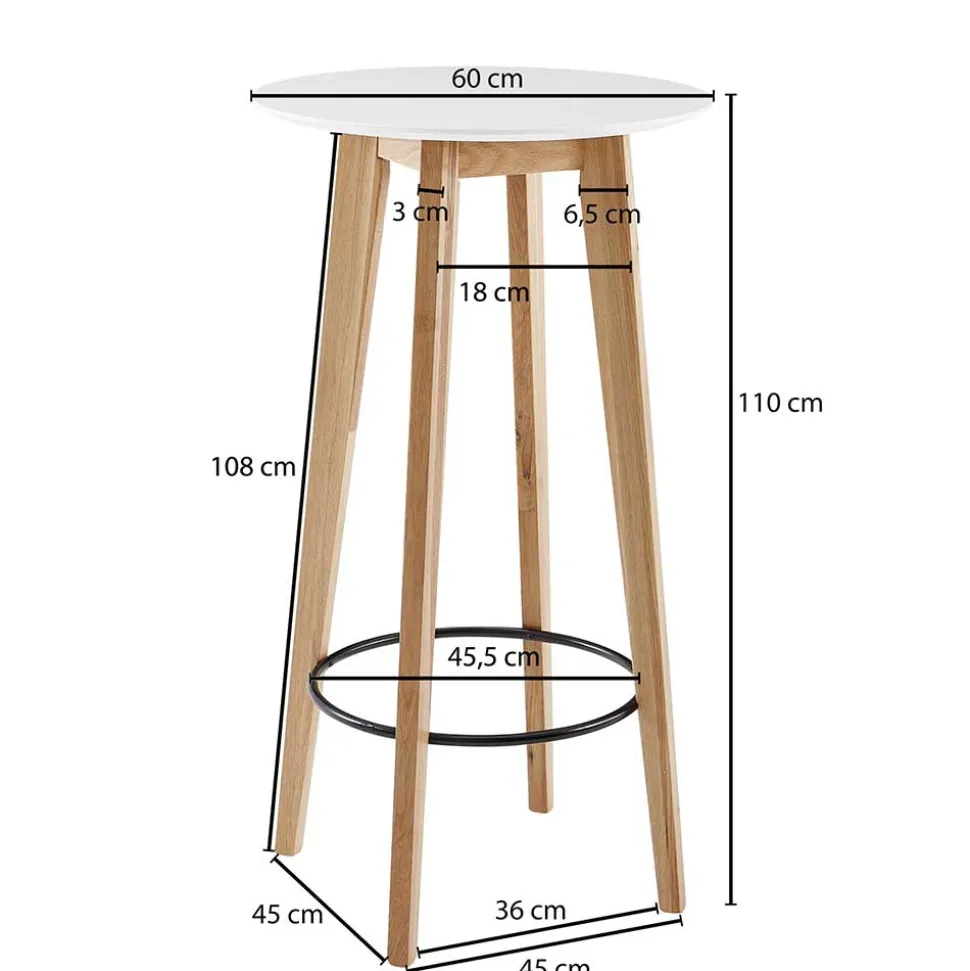 60x110x60 Stehtisch im Skandi Design - Duno