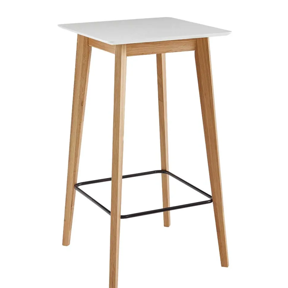 61x110x61 Stehtisch quadratisch mit Fußablage - Soveca