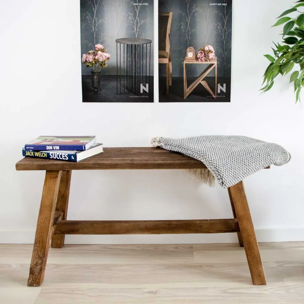 90x45x25 Teakholz Bank naturbelassen - Verdena