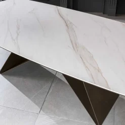 220x76x110 Tisch in Marmoroptik Keramikplatte - Vainy