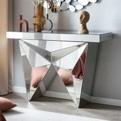 120x81x36 Tischkonsole aus Spiegelglas - Aknita
