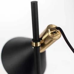 18x55x18 Tischlampe in Schwarz & Messingfarben - Marike