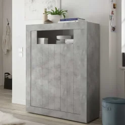 110x144x43 Türen-Highboard in Beton Dekor - Eman