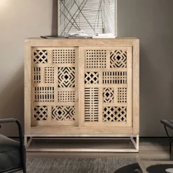 90x90x40 Türen-Kommode mit Ethno Flair - Valuta