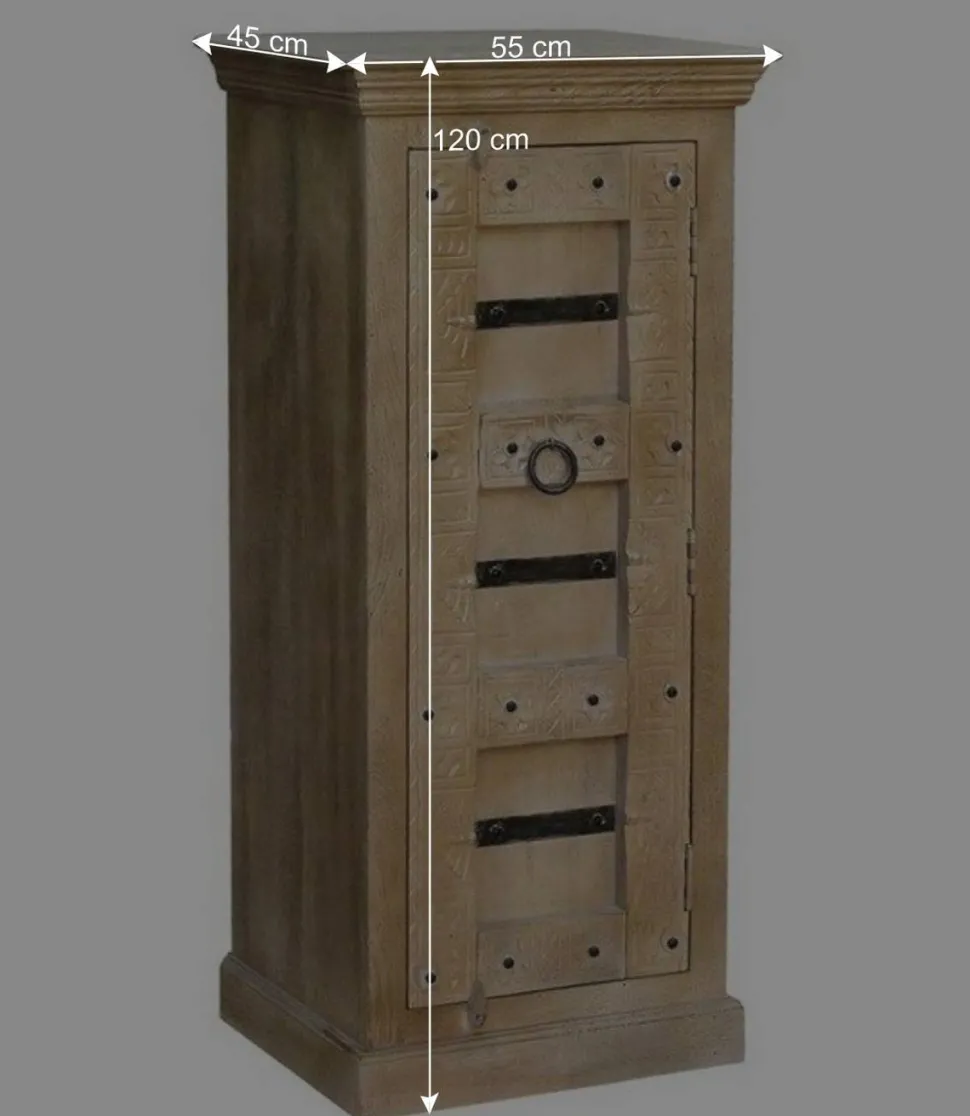 55x120x45 1-türige Hochkommode im Shabby Chic - Abid