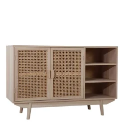 100x65x36 2-türige Kommode mit drei offenen Fächern - Oncinasa