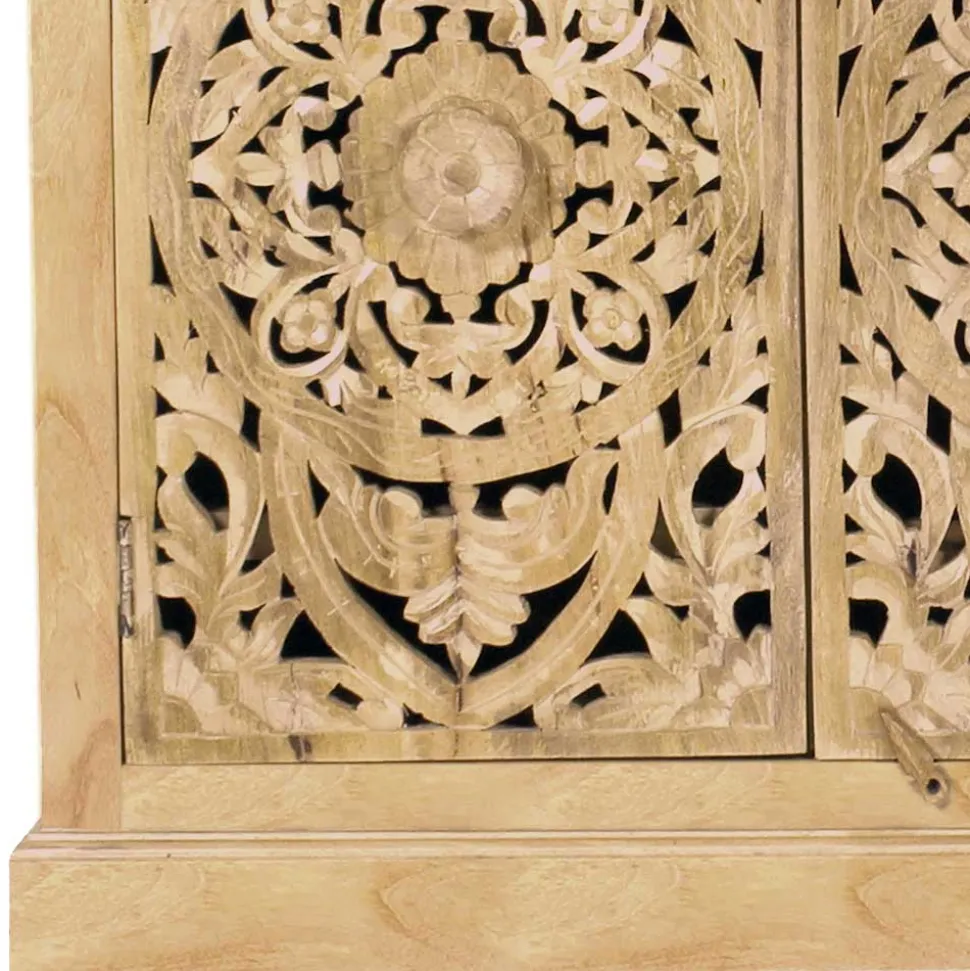 140x90x40 3-türige Kommode mit Schnitzerei - Runiasa