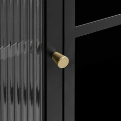 110x140x40 2-türige Metallvitrine in Schwarz - Gulliver