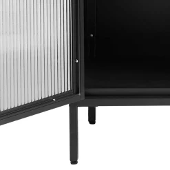 110x140x40 2-türige Metallvitrine in Schwarz - Gulliver