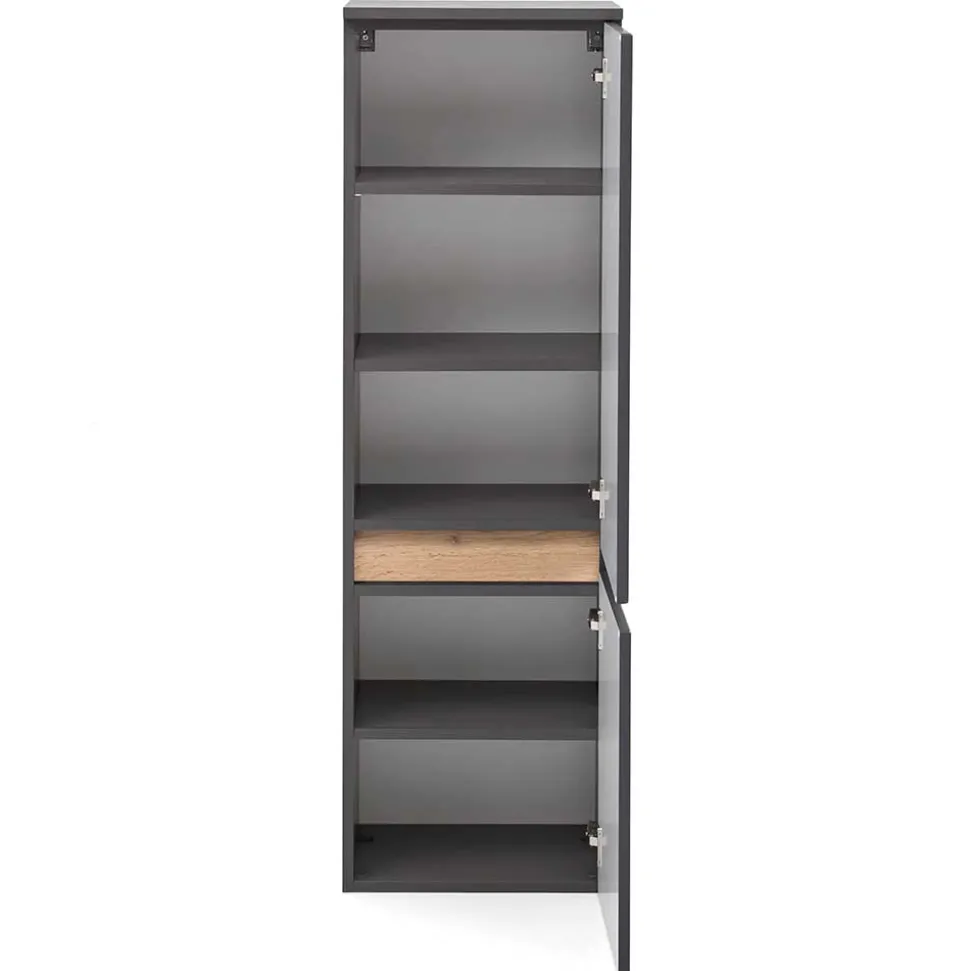 40x135x35 2-türiger Badschrank in Dunkelgrau - Agiruan