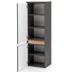 40x135x35 2-türiger Badschrank in Dunkelgrau - Agiruan