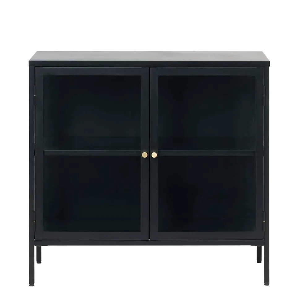 90x85x40 2-türiger Schrank aus Glas & Metall - Butoaie