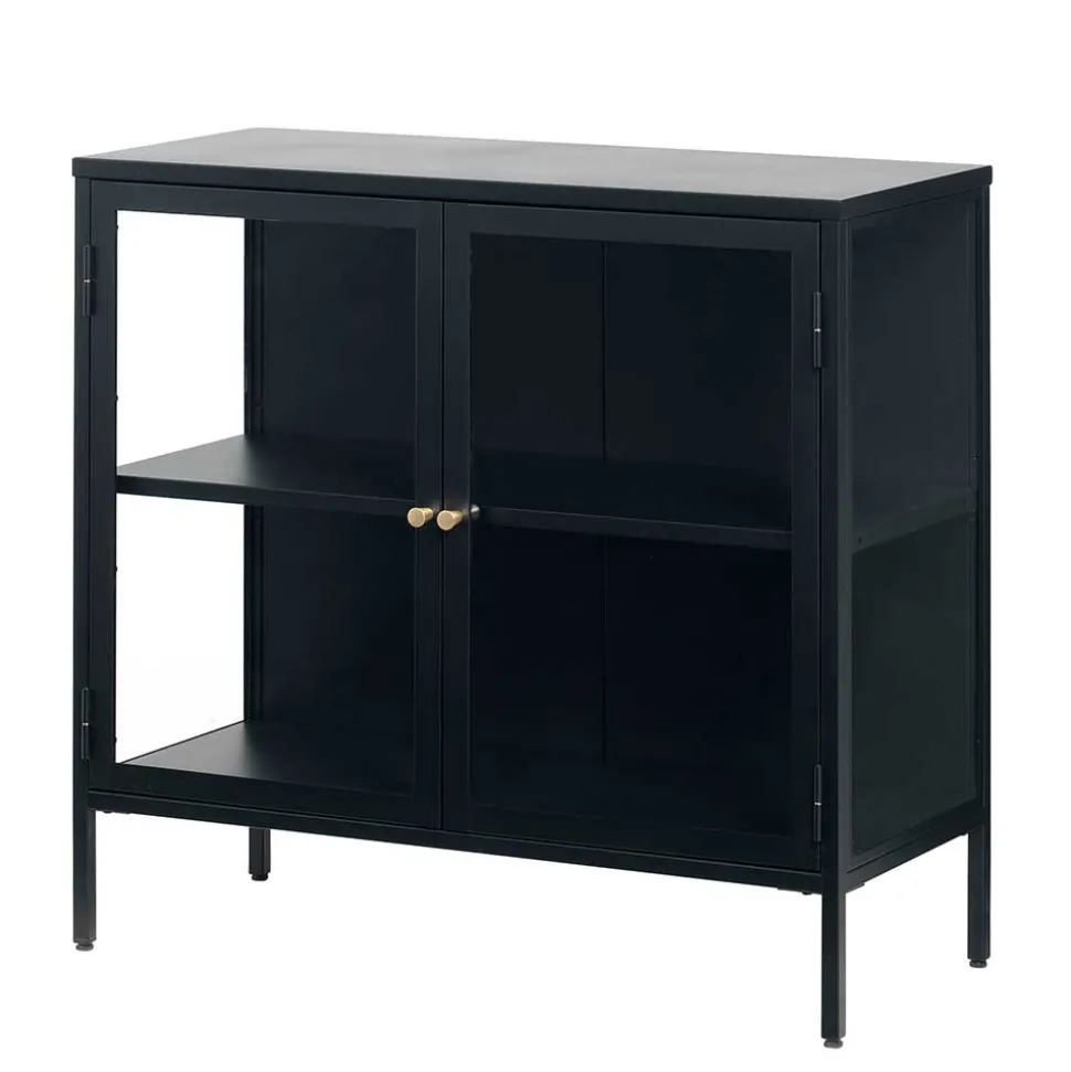 90x85x40 2-türiger Schrank aus Glas & Metall - Butoaie