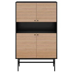 100x155x40 4-türiges Highboard mit offenem Fach - Varaba