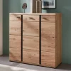 123x121x42 3-türiges Highboard teilmassiv - Latenda
